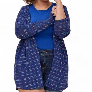 Torrid Dolman Sleeve Cardigan Women's Open Front Striped Lightweight Casual 00